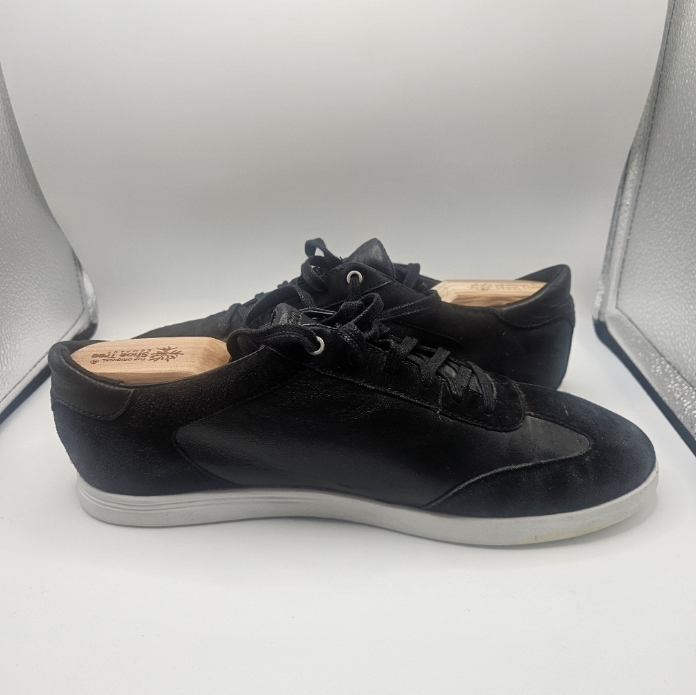 Cole Haan Grand.OS Women Size 10.5 B Black Leather Suede Low Top Casual Sneakers